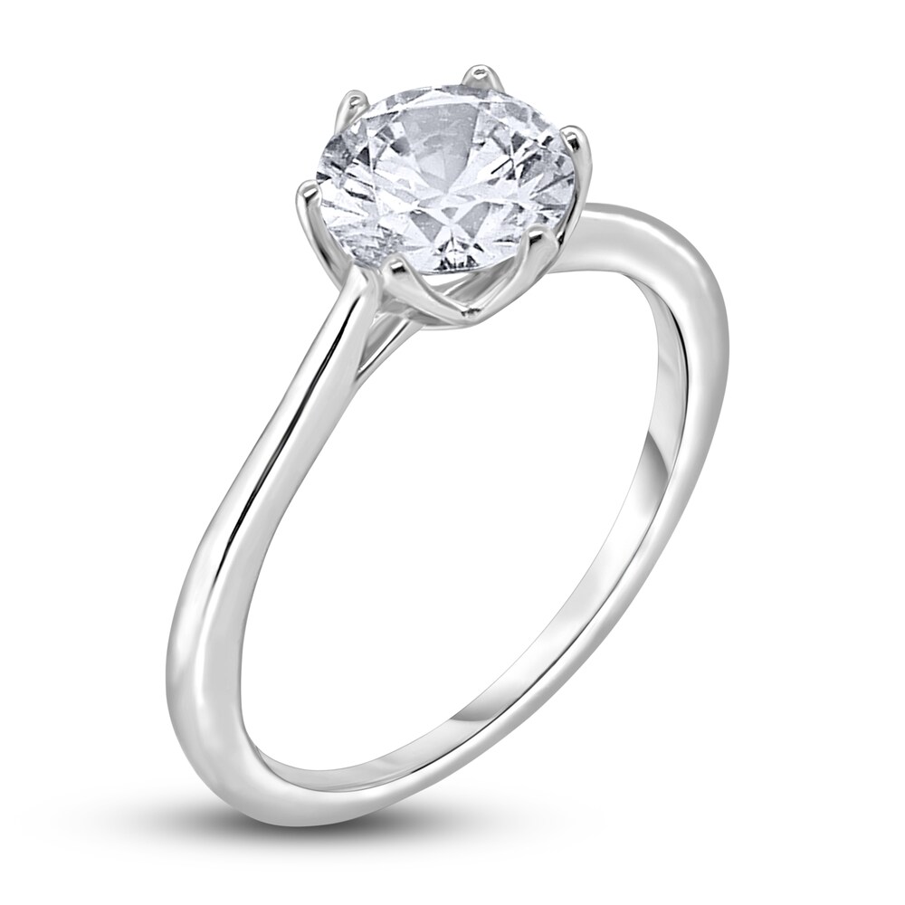 Diamond Cathedral Solitaire Engagement Ring 2 ct tw Round 14K White Gold (I2/I) zmJ9Xj7Y