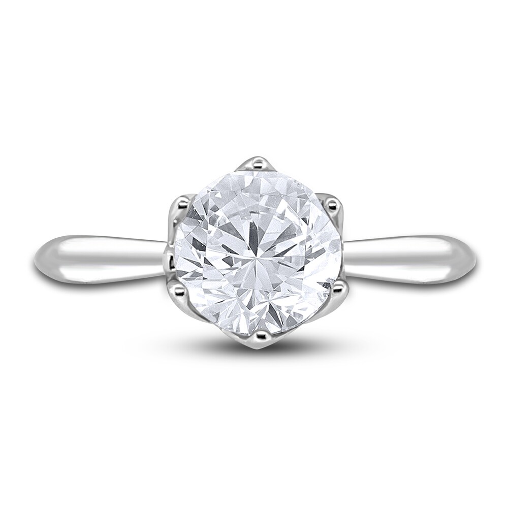 Diamond Cathedral Solitaire Engagement Ring 2 ct tw Round 14K White Gold (I2/I) zmJ9Xj7Y