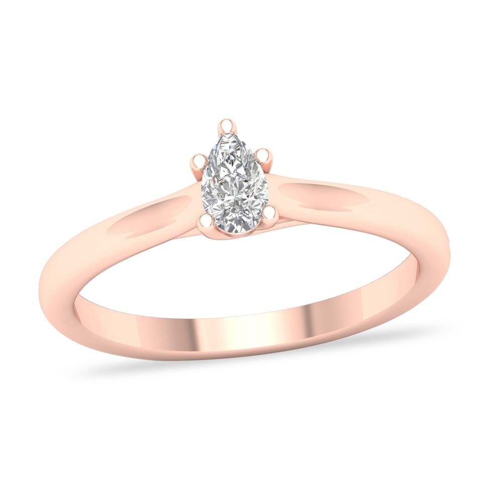 Diamond Solitaire Ring 1/4 ct tw Pear-shaped 14K Rose Gold (SI2/I) zoSNbGqQ [zoSNbGqQ]