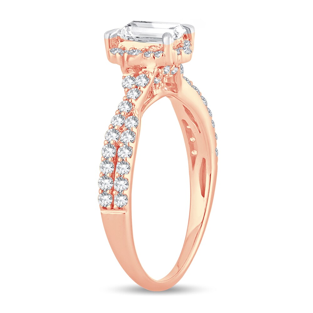 Diamond Ring 1 ct tw Emerald-cut 14K Rose Gold zq5jeRCT