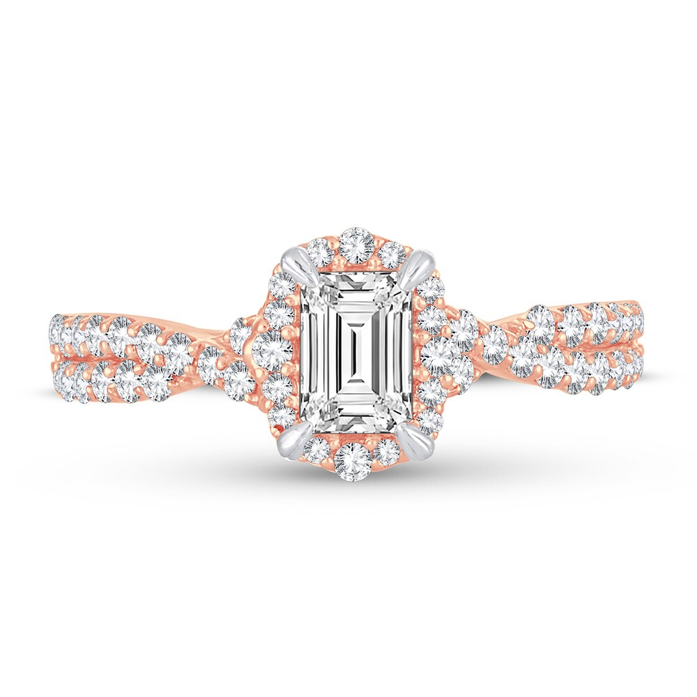 Diamond Ring 1 ct tw Emerald-cut 14K Rose Gold zq5jeRCT