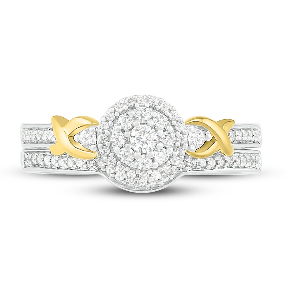 Diamond Bridal Set 1/4 ct tw Round 14K Two-Tone Gold zxncKBFY